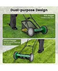 Costway Push Lawn Mower with 5-Blade 6.9 Gallon Removable Grass Catcher for Garden