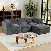 Streamdale Furniture Cloud Deep Seat L-Shape Modular Chenille Sofa