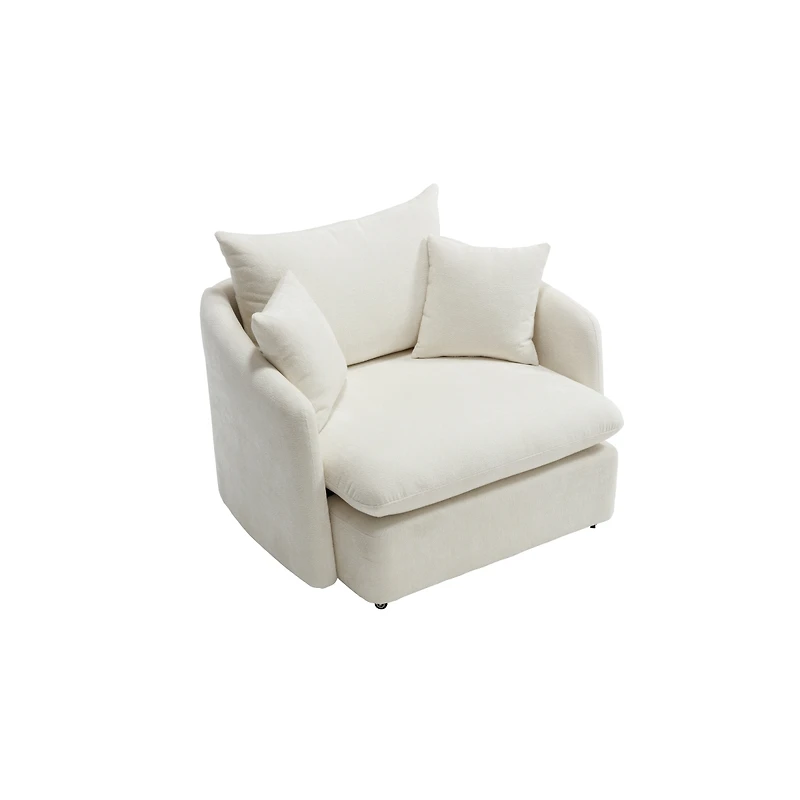 Streamdale Furniture Swivel Sofa Armchair with 3 Pillows