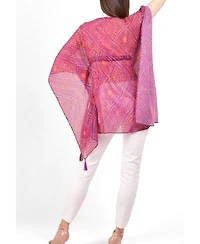 Raas Women's Mirror Embroidered Bandhani Georgette Kaftan Top