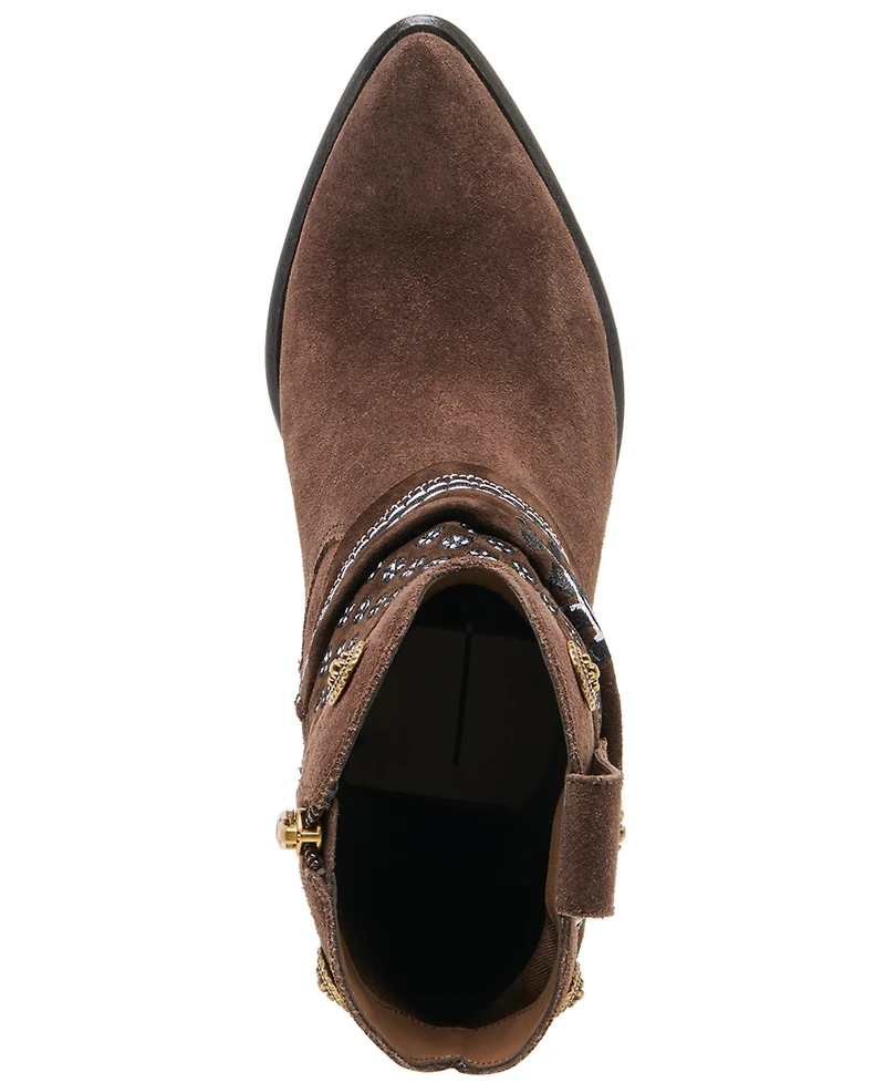 Dolce Vita Women's Mekala Scarf Cuff Embroidered Western Booties