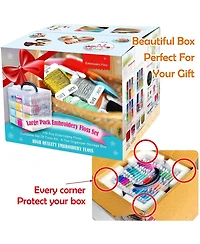 Gnuadz 176 Embroidery Floss Set Tools Kit 4-Tier Organizer Box
