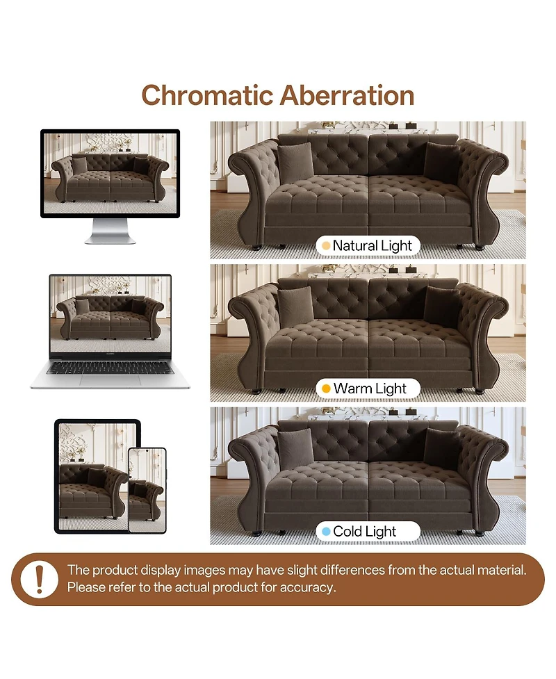 Streamdale Furniture Oversized Chesterfield Pull Out Sofa Bed