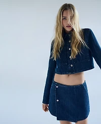 Good American Women's Denim Mini Skort