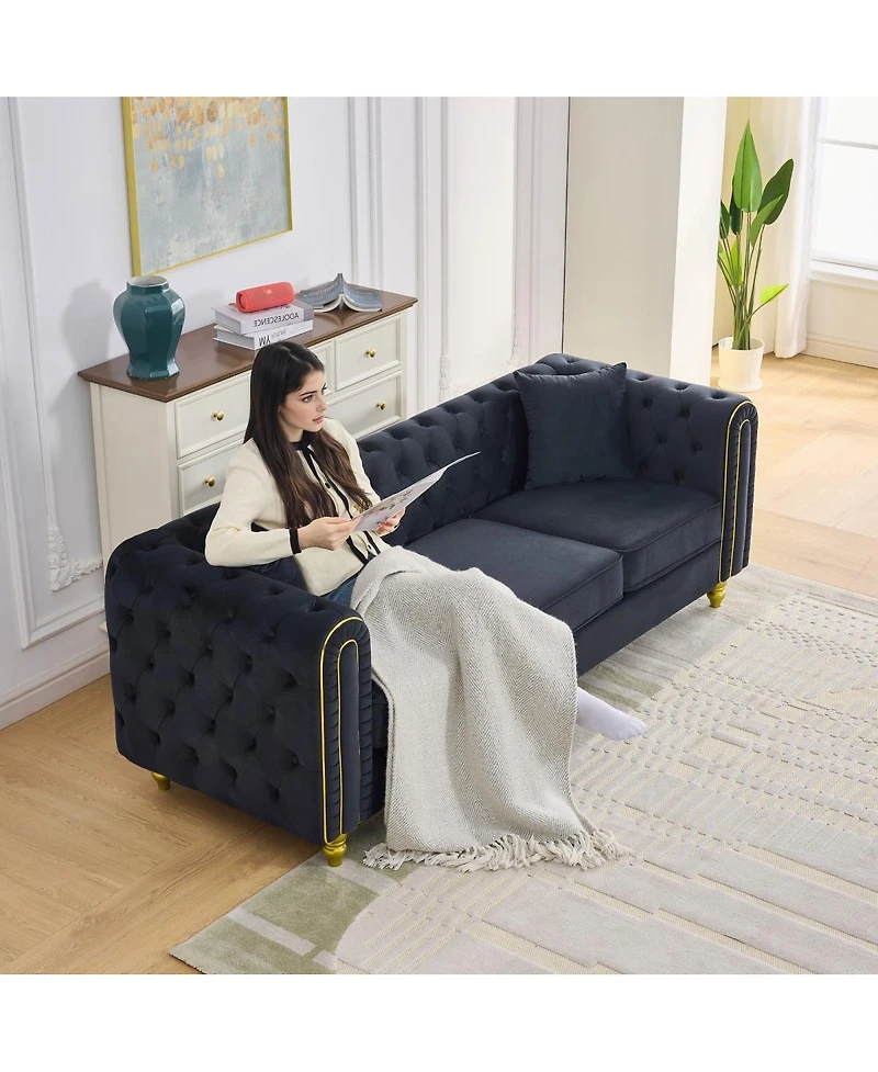 Streamdale Furniture Velvet Loveseat Sofa with Legs