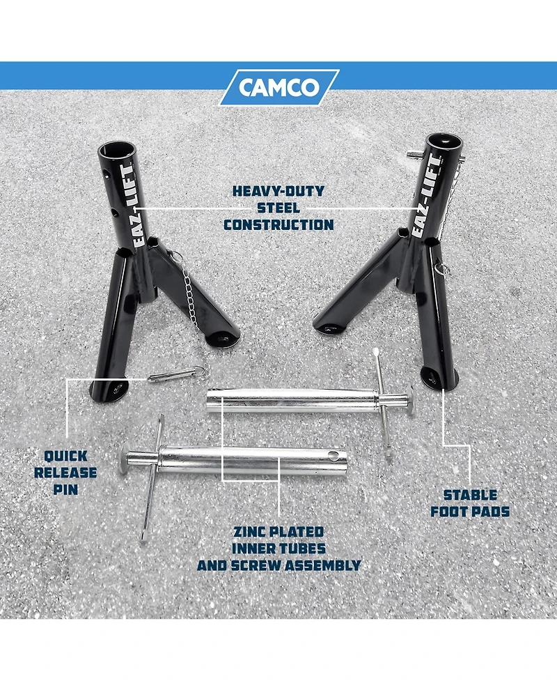 Camco Eaz Lift Adjustable Telescopic Rv Jack, 16 to 30 Inches, 6,000 Pound Capacity