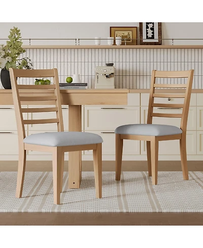 Streamdale Furniture Set of 2 Farmhouse Upholstered Dining Chairs