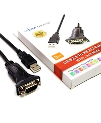 Tera Grand 6' Premium Usb 2.0 to RS232 DB9 Adapter Cable, Female Jack Nuts