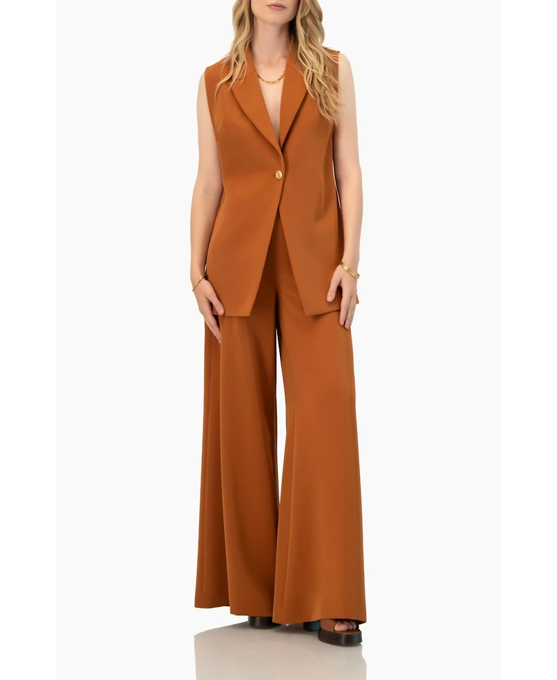 Ivonne Women's Solid Ultra Wide-Leg Pants