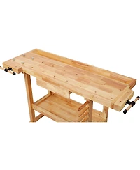 Streamdale Furniture 55 inches Wood Workbench, Heavy Duty, 300-Pound Capacity, Storage