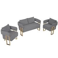 Streamdale Furniture Modern decorative living room side chair with gold metal legs, Teddy fleece upholstered