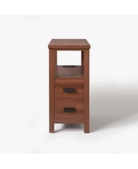 Streamdale Furniture Rustic End Table Charging Station and 2 Drawers