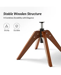 Hulala Home Kalene Mid-century Modern Rotating Lifting Office Chair with Solid Wood Legs