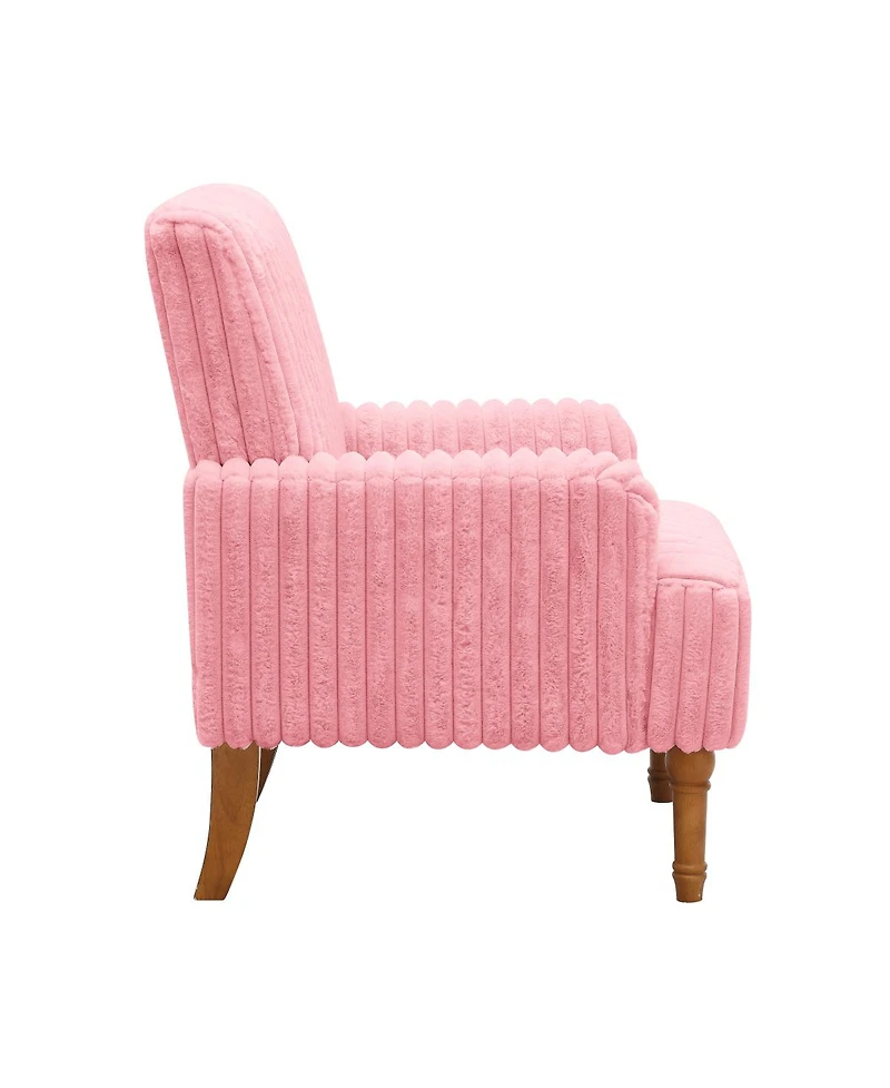 Streamdale Furniture Corduroy Accent Chair with Wood Legs