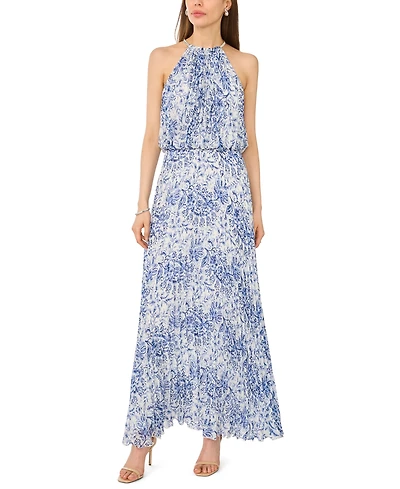 Msk Women's Halter Neck Bloused Maxi Dress