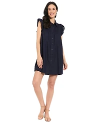 London Times Women's A-line Collared Dress