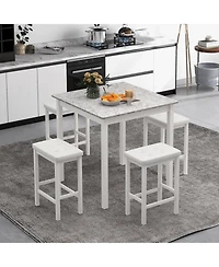 Slickblue Industrial 5 Piece Bar Table Set with Counter Height and 4 Stools