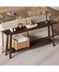 Gaomon 70.9 In Console Table, 2-Tier Narrow Sofa Table Behind Couch, Extra Long Entryway Table for Hallway, Industrial Farmhouse Entry Table