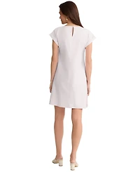 Jones New York Women's Short-Sleeve Side Button Swing Dress