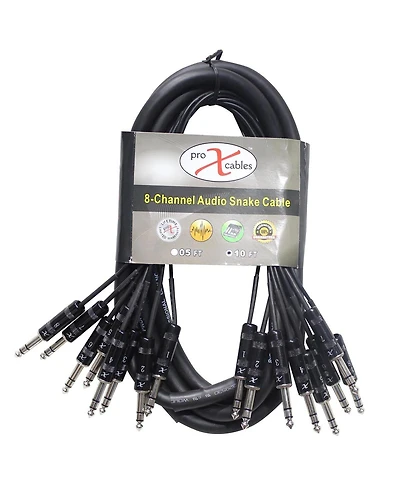 ProX Xc-8TRS10 Channel Trs-m to Trs-m Balanced Audio Snake Cable