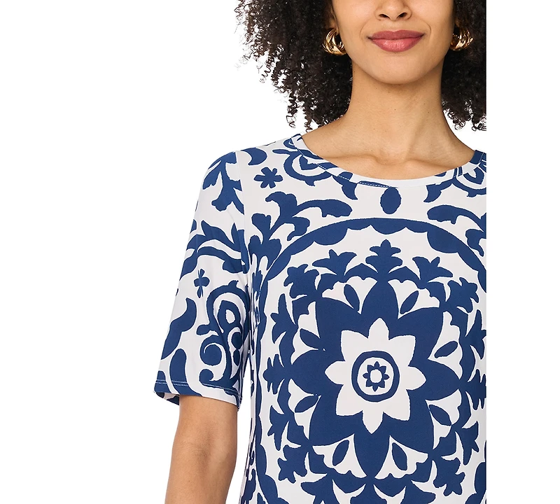 Vince Camuto Women's Crewneck Printed Maxi Dress