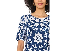 Vince Camuto Women's Crewneck Printed Maxi Dress