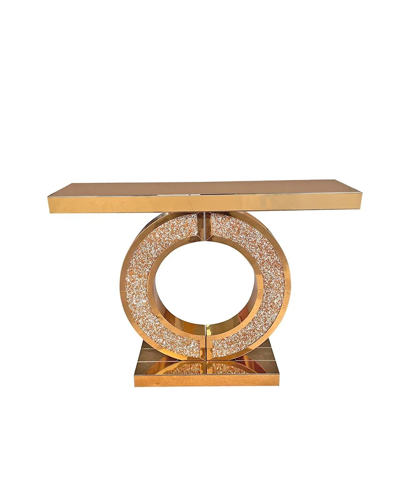 Streamdale Furniture Mirrored Console Table with Crushed Diamond Inlay.