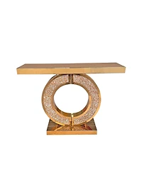 Streamdale Furniture Mirrored Console Table with Crushed Diamond Inlay.