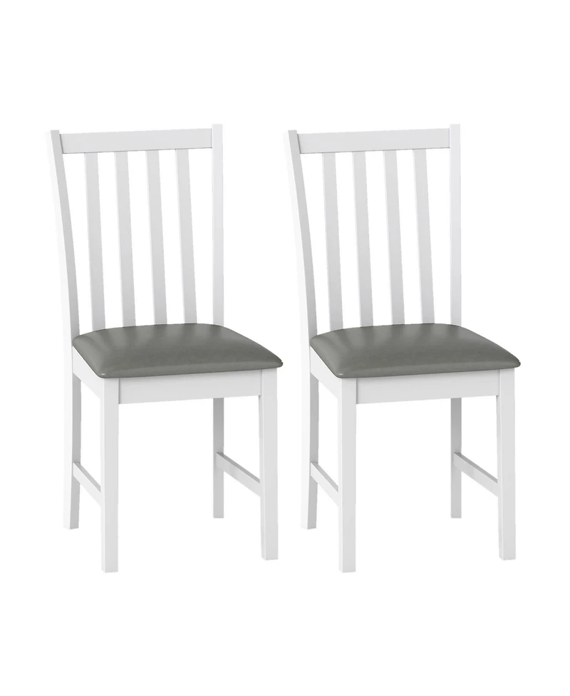 Slickblue Set of 2 Wooden Dining Chairs with Rubber Wood Frame and Comfortable Padded Seat