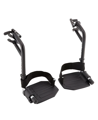 Invacare Wheelchair Legrest Hemi Footrests with Heel Loops, Flip Up Aluminum Footplate and More