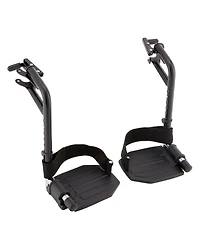 Invacare Wheelchair Legrest Hemi Footrests with Heel Loops, Flip Up Aluminum Footplate and More