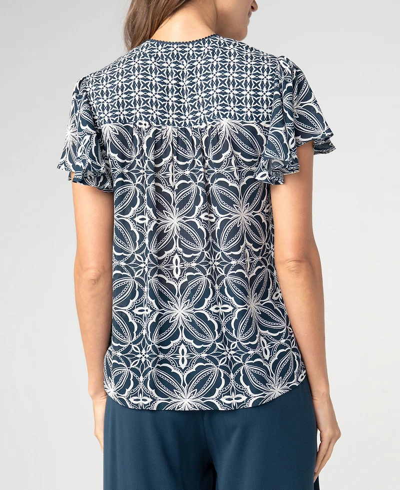 Liverpool Los Angeles Petite Crewneck Blouse