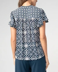 Liverpool Los Angeles Petite Crewneck Blouse