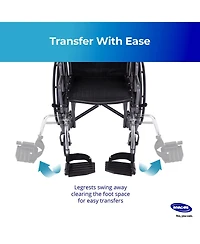 Invacare Wheelchair Legrest with Heel Loops, Swing Away Design and Flip Up Composite Footplate