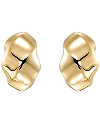 Italian Gold Texture J Hoop Earrings in 10k Yellow Gold