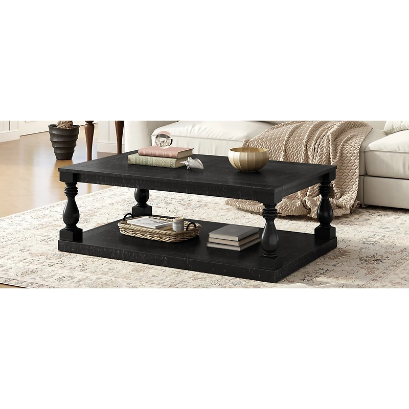 Streamdale Furniture Vintage Coffee Table with Vase Legs and Pine Veneer