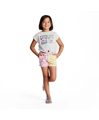 Andy & Evan Big Girls White Cassette Tie Front Graphic Tee