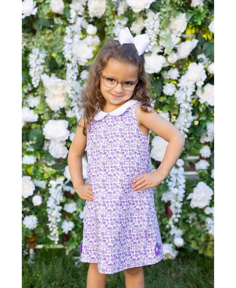 Florence Eiseman Toddler Girls Printed Pique Dress with Flowers