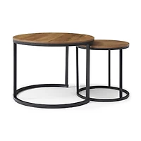 Streamdale Furniture 2-Pc Nesting Coffee/End Tables w/ Metal Frame