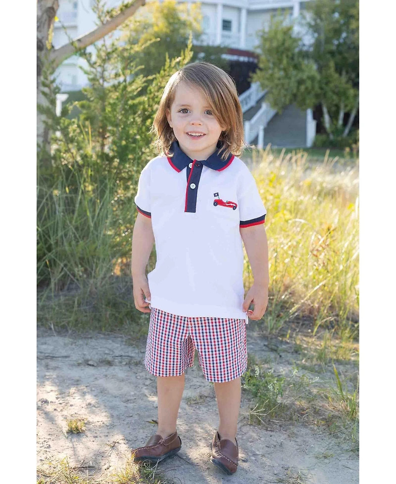 Florence Eiseman Little Boys Knit Polo With Derby Car