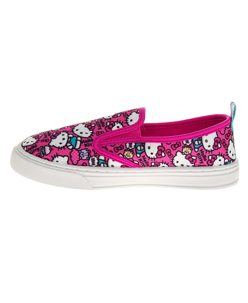 Hello Kitty Sanrio Canvas Slip On Sneakers Women's Casual Comfort Easy Wear Fun Design Everyday Style