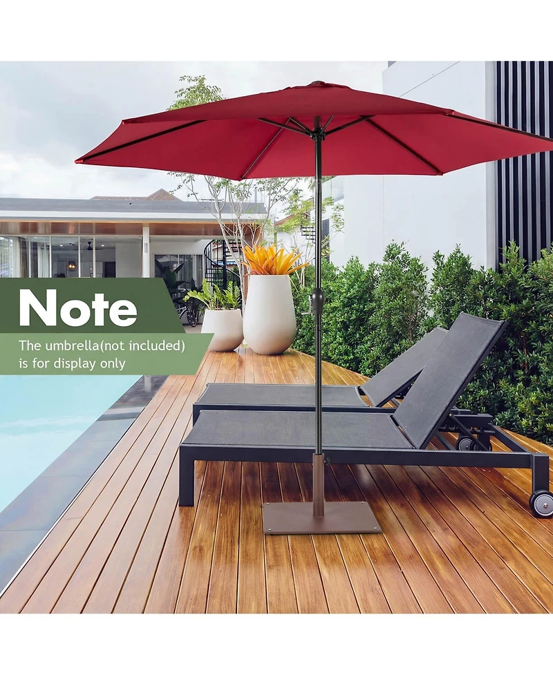 Costway 20" Square Patio Umbrella Base Weighted 35 Lbs Outdoor Market Stand Footpads