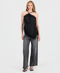 Bar Iii Women's Asymmetrical Satin Top, Macy's Exclusive