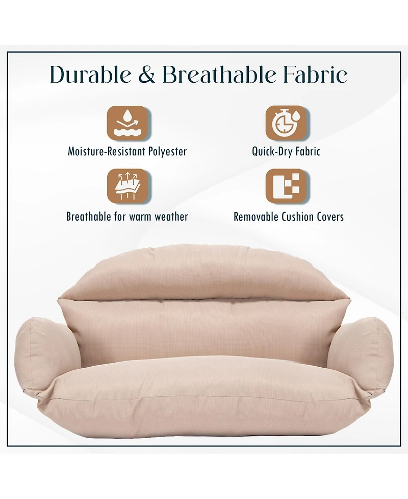 LeisureMod 2-Person Polyester Cushions for Swing Chairs and Hammocks