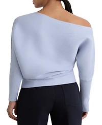 Reiss Women's Asymmetric Draped Knitted Jumper Sweater