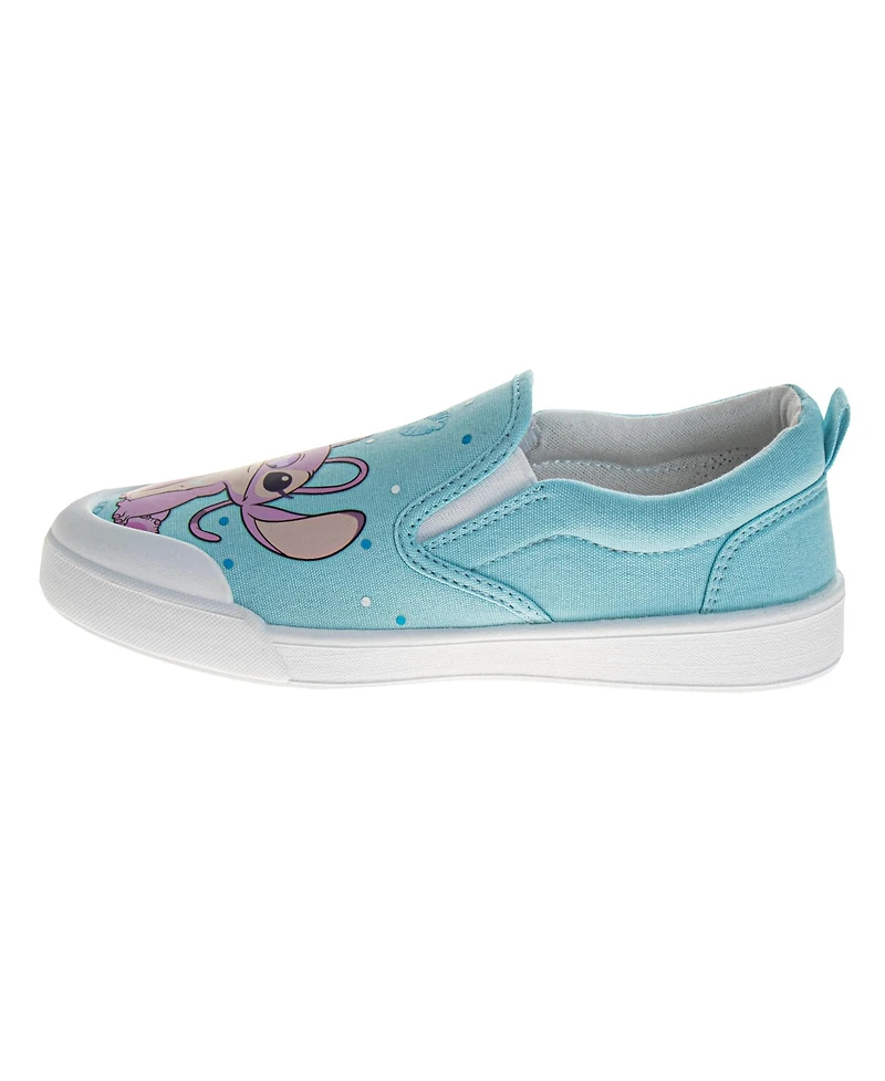Disney Women's Stitch & Angel Slip On Low Top Canvas Sneakers Casual Wear Comfort Fit Fun Design Everyday Style
