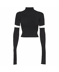 Pre-Owned Balenciaga Women's Rib Knit Cut Up Sleeves Sweater