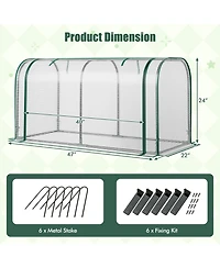 Sugift Mini Tunnel Greenhouse with Roll-up Zipper Door