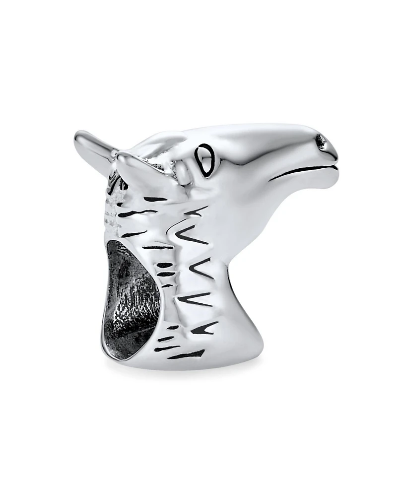 Bling Jewelry Western Equestrian Horse Charm Bead .925 Sterling Silver Fits European Charms