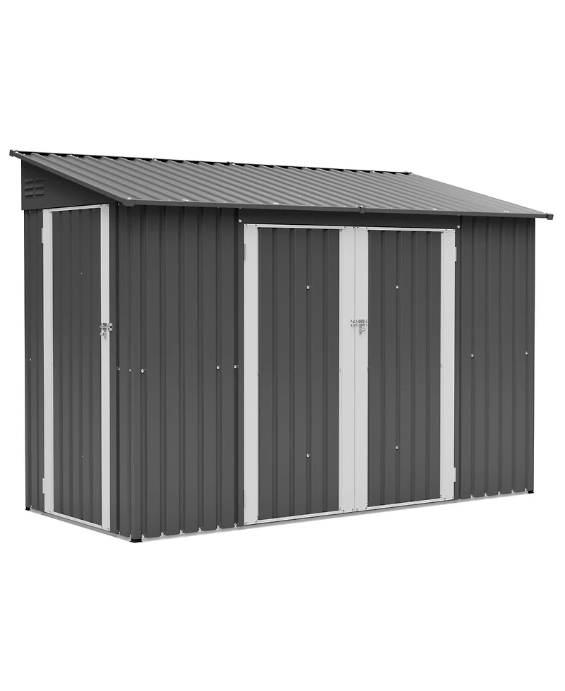 Mondawe 9 x 4 Ft Outdoor Storage Shed with Lockable Door, Heavy Duty Metal Waterproof Garden Shed